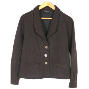 EILEEN FISHER Wool Blend Shawl Collar Button‎ Cardigan Sweater Women's Medium